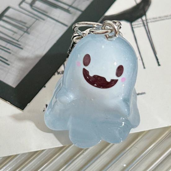Glow-in-the-dark Ghost Keychain Luminous Design Multiple Expressions Halloween Bag Hanging Ornament