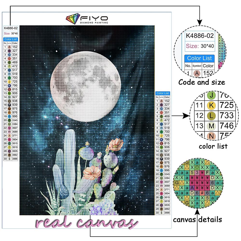 Popular 5D Diy Cross Stitch Moon Phase Painting Full Drill Cross-Stitch Crafts Kit Wall Sticker Home Decor