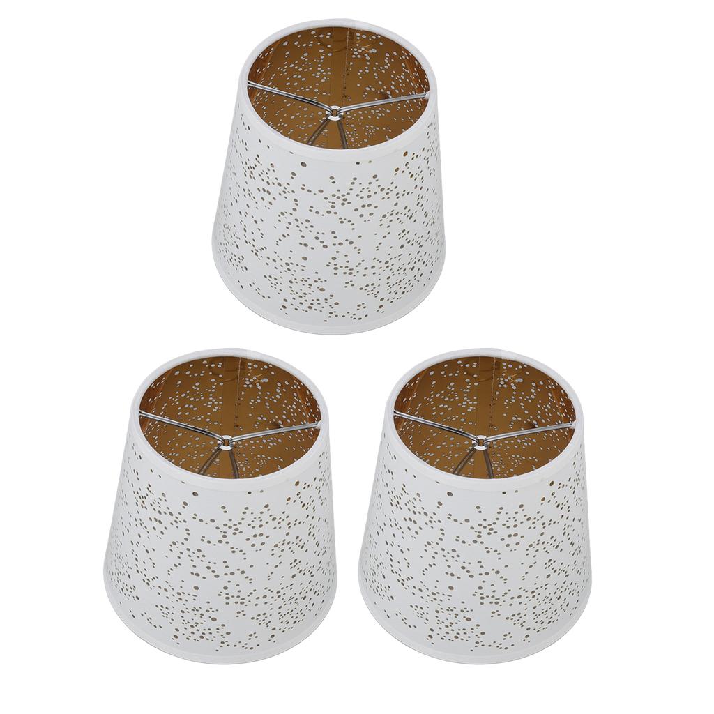E14 Lampshade Dust Proof Modern Hollow Out Decorative Fabric Lamp Shade Cover for Table Wall Floor