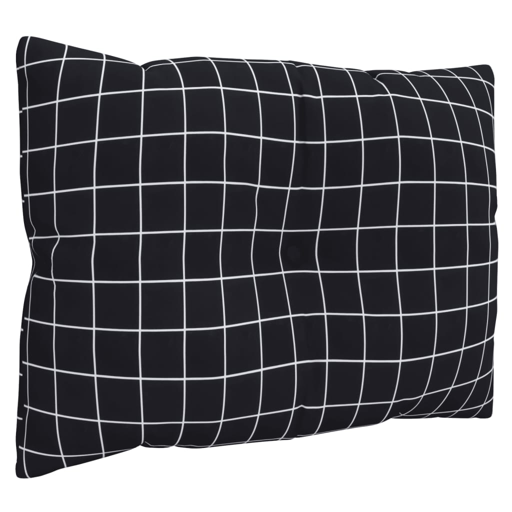 Pallet Cushions 3 pcs Black Checkered Pattern Oxford Fabric