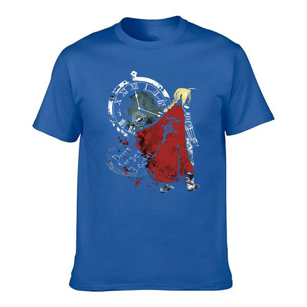 Unisexs Pure Cotton Fullmetal Alchemist Anime TShirt Edward Elric Alphonse Print Casual Short Sleeve Tee for Fans