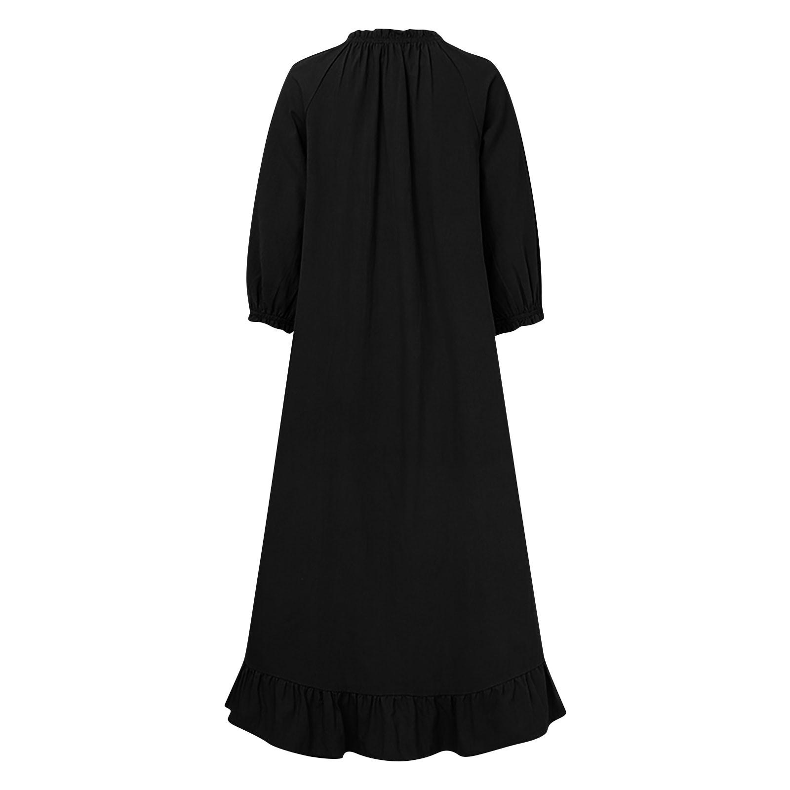 Женское однотонное длинное платье-рубашка с воротником и пуговицами Falbala S винный — фото 4