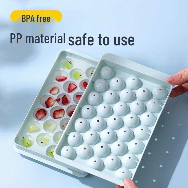33-Fächer DIY Eisballbereiter - Kreative kugelförmige Eiswürfelform und Aufbewahrungsbox für bequeme Heimnutzung