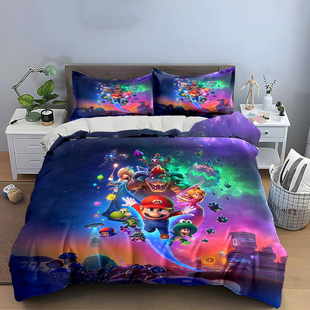 "Colorful Cartoon Game Bedding" Bedding Duvet Cover Set Duvet Cover Pillowcases (1 * Duvet Cover 2 * Pillowcases, without duvet insert)