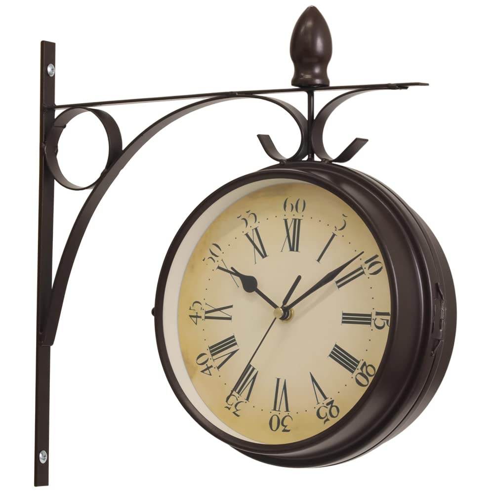 UPstore Retro Style Double-Sided Wall Clock - Stylish, Popular, Modern, Antique Style Wall Clock (Type A Simple/Roman Numerals)