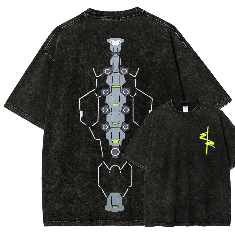 Trendsetter Loose Clothes Cyberpunk Edgerunners Anime Liefhebber Gewassen T-shirt Kleding voor het hele jaar hoge kwaliteit persoonlijkheid Kleding Grote Maten Unisex Nieuw Model Kleding voor stellen S