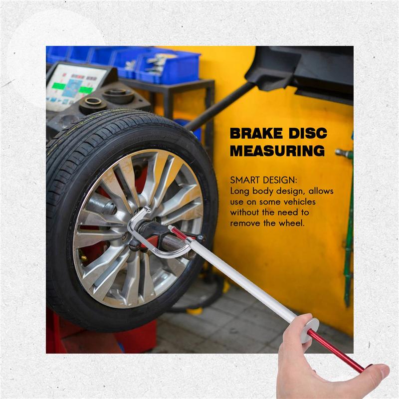 The New Brake Disc Measuring Tool 0-45Mm Thickness Measuring Ruler Calipers For Motorcycles Cars Brake Disc Wear Test Detection