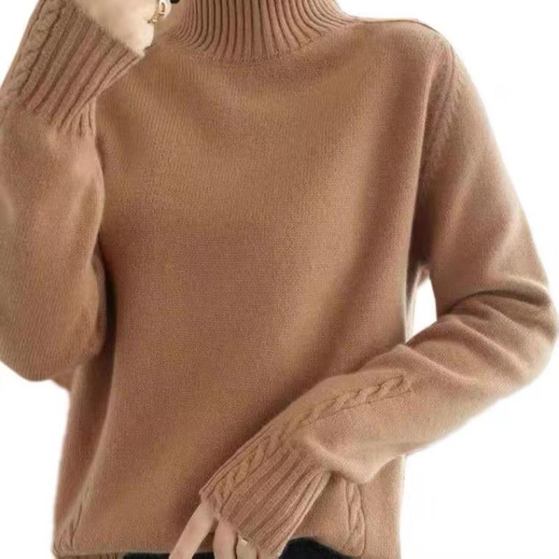 

Новый трикотажный свитер с высоким воротом, женский осенне-зимний топ, модный толстый облегающий свитер с длинным рукавом, женский элегантный джемпер 25279 XXL