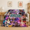 Kpop Demon Hunter Rumi Mira Zoey Cartoon Group Flannel Blanket Soft Warm Throw Blanket for Bedroom Living Room Bed Travel Gift