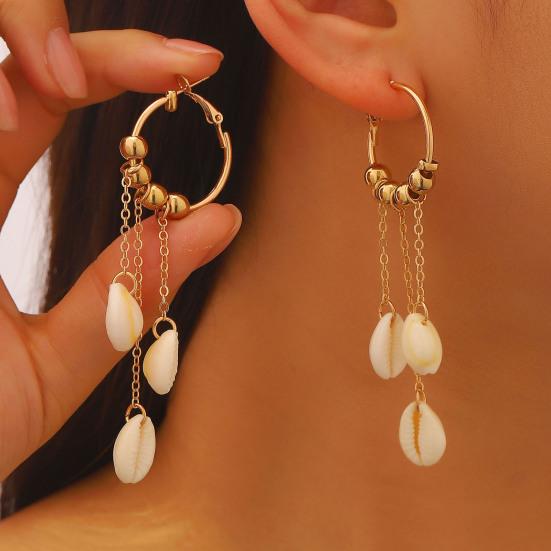 Natural Seashell Layered Necklace Tassel Ocean-Inspired Jewelry Beach Earrings Set Vacation Style Elegant Gift for Women