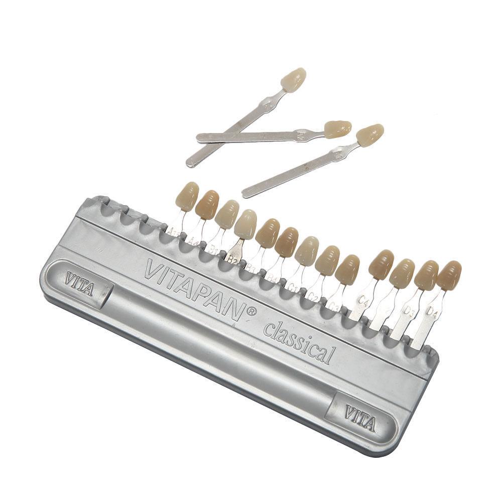 1PC 16 Farben Zähne Farbskala Klassische Zahnmedizin Ausrüstung Zähne Whiting Porzellan Zahn Modell Farbmetrischen Platte