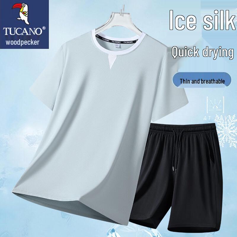 TUCANO Men s Ice Silk Quick-Dry Summer Two-Piece Set L