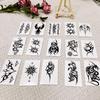 Men's Waterproof Long-Lasting Realistic Tattoo Stickers for Arm & Ankle - Totem & Chinese Character Designs.