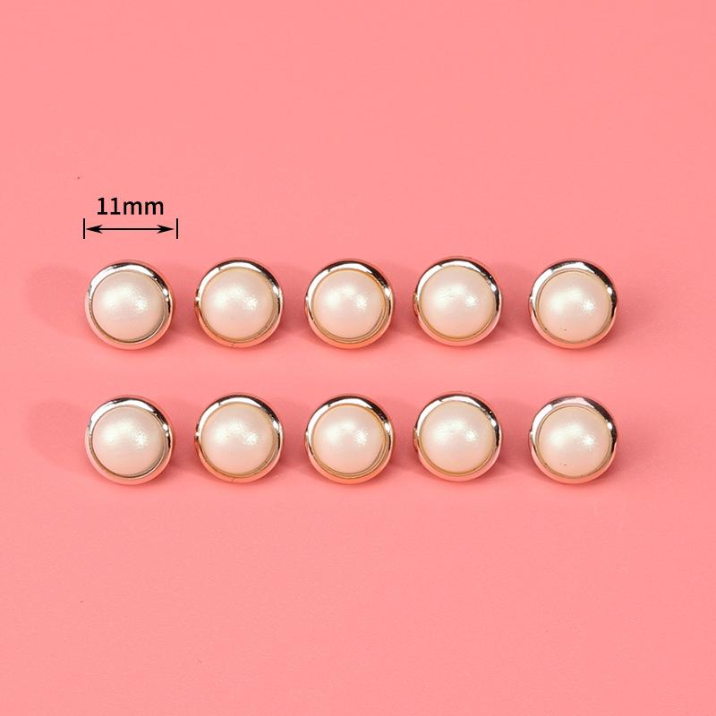 Pearl Button Versatile Round Shirt Button Top Cardigan Shirt Delicate Button Women'S Clothing Decoration