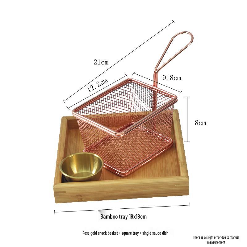 Stainless Steel Blue Fried Snack & Dipping Sauce Dish Set - Artistic Concept for Restaurants and Clubs