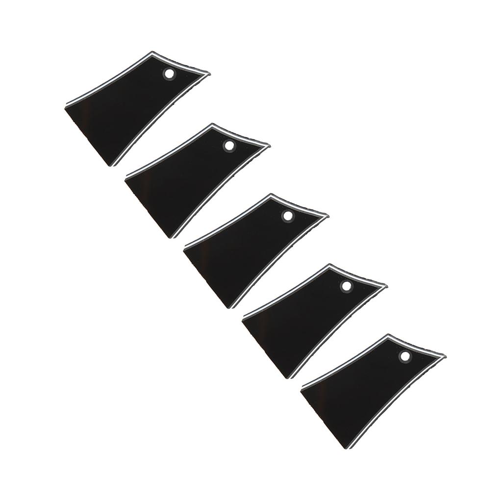5 Stück Truss Rod Abdeckplatte Kunststoff Schwarzes Brett Weiße Linie Trapez E-Gitarre Truss Rod Platte