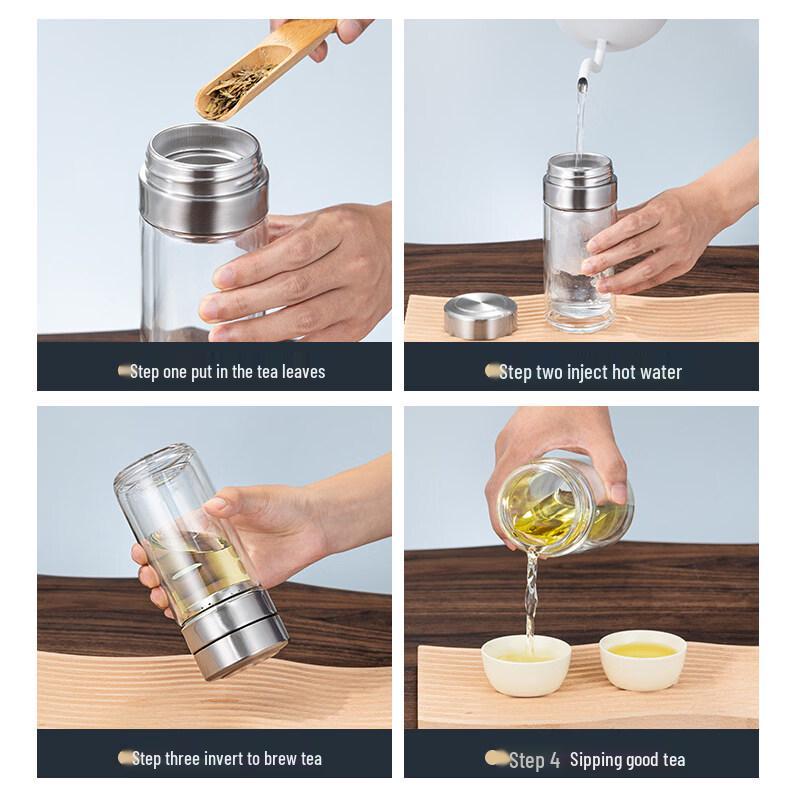 Xihe Double-Layer High-Temperature Glass Tea Infuser Cup