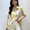 1116 summer new women's lapel Japanese cotton shirt loose shirt top cardigan polka dot literary style printing