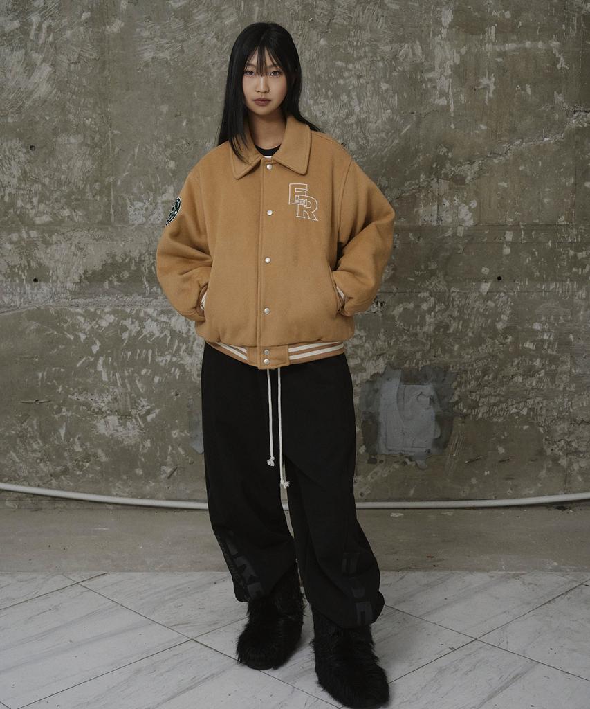 Erer Nautical Varsity Jacket Beige