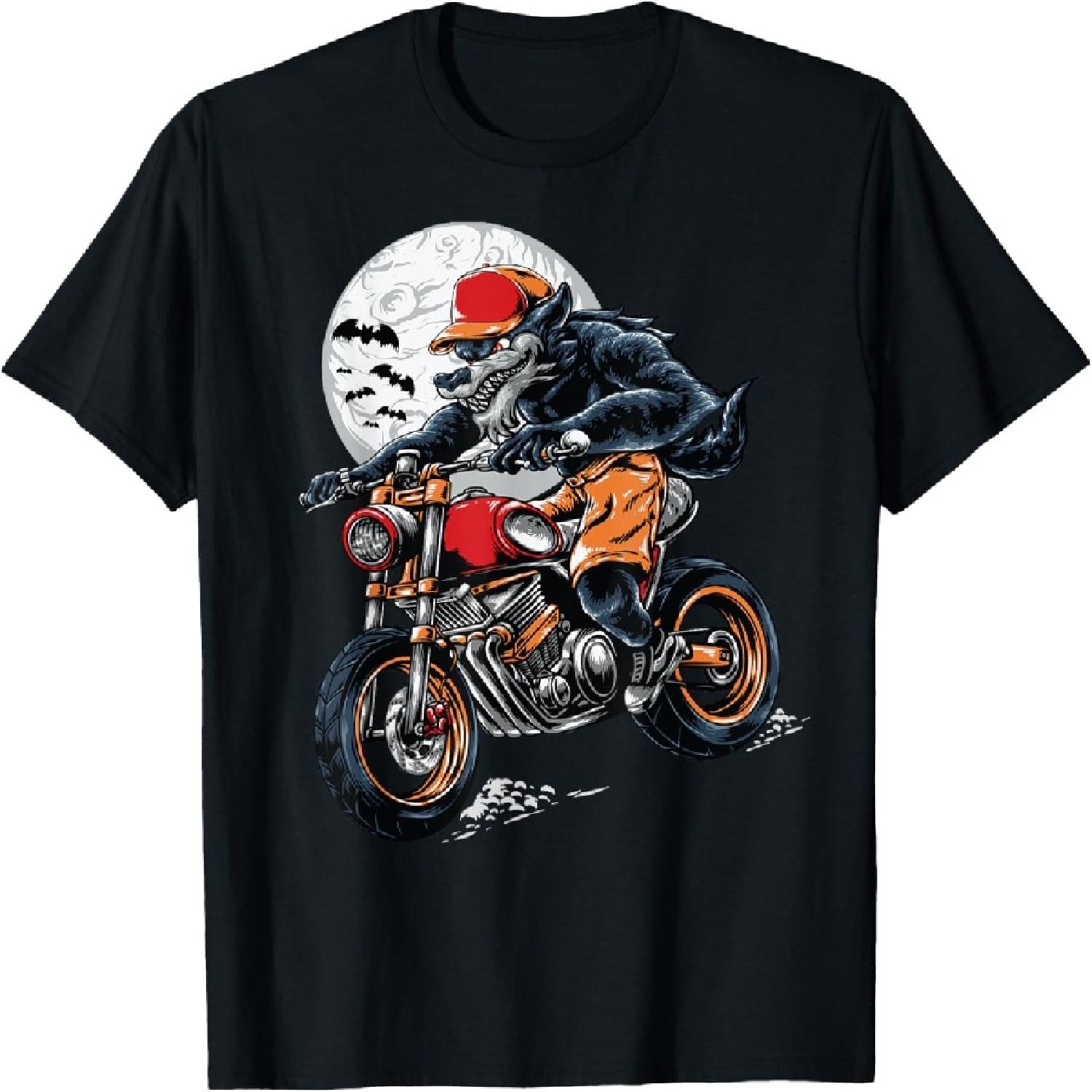 

werewolf biker gift for lovers Motorcycle costume T-Shirt XXXXXL різнокольоровий