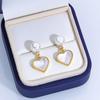 Natural Freshwater Pearl Stud Earrings S925 Sterling Silver Earrings Fritillary Zircon Pearl Earrings Light Luxury High Sense