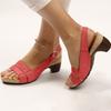 2021 Summer New Product Mid-heel Waterproof Table Buckle with Open-toed Sandals Women's Large Size 40-43Sandals