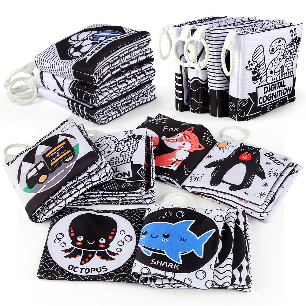 5 Pages 10 Sides Black And White Baby Cloth Book Tear Baby Cloth Book Early Education Toys