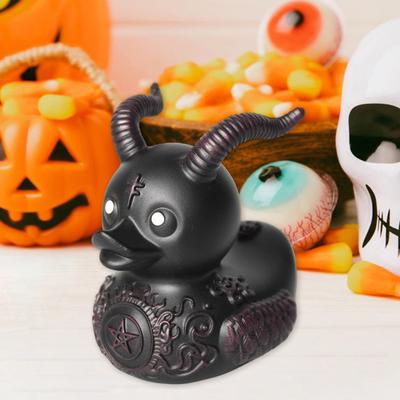 Yousheng Gothic Duck Figurine Punk Deathrock Satanic Black Duck Resin Statue Sculpture Home Office Desktop Decoration Halloween Party Ornament