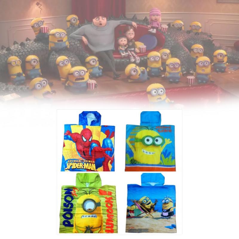 Me Cartoon Despicable Cotton Absorbent Beach Towel Hood Childrens Supplies Pool