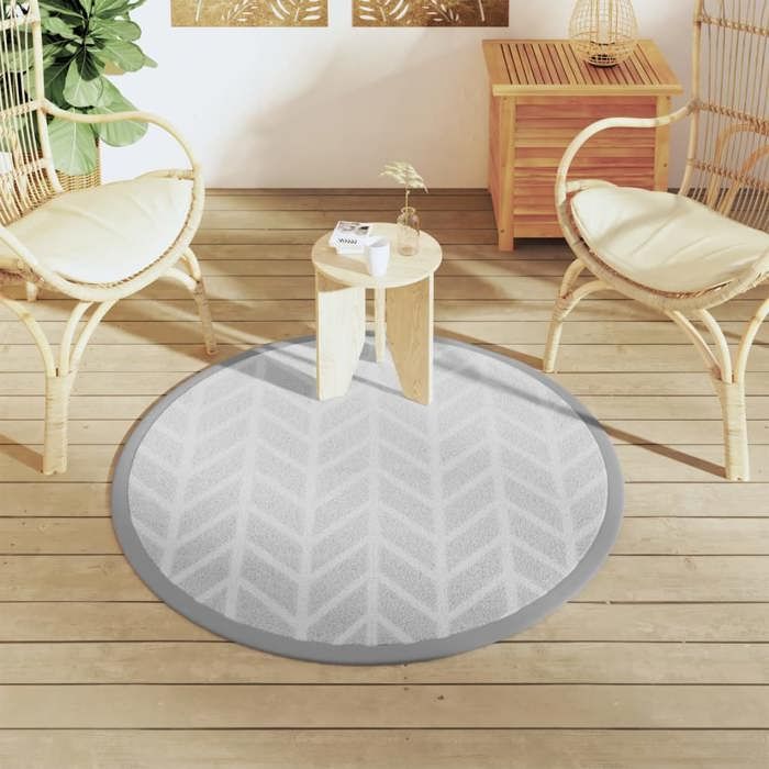 VidaXL Tapis d'extérieur ARAKIL gris Ø120 cm PP 368548
