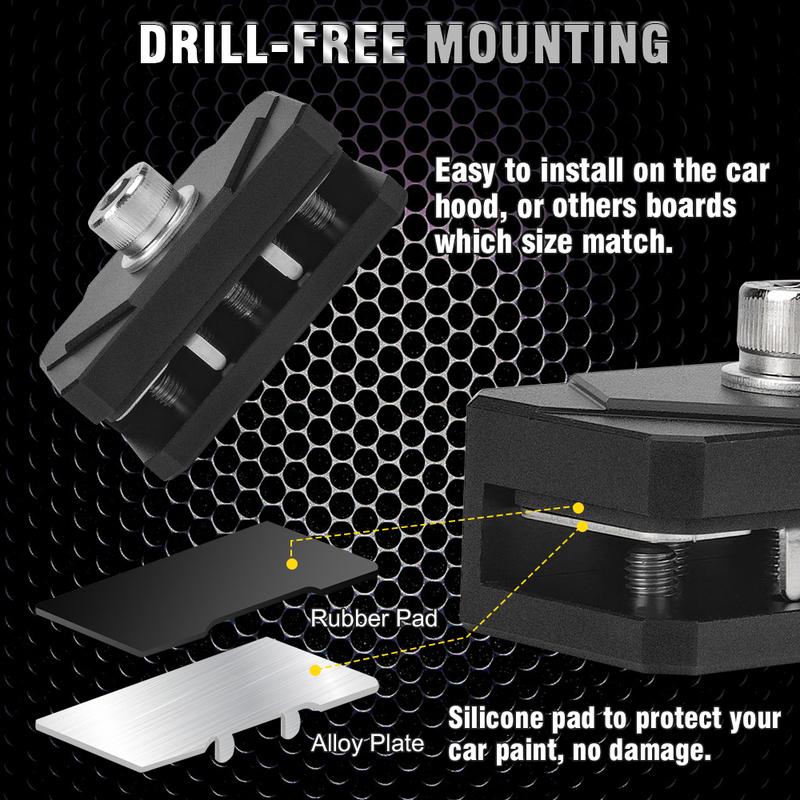 Universal Quick Release Bracket Hood Led Ditch Pods Work Cube Lights Mount Holder for SUV 4X4 Offroad Cars Adjustable Black