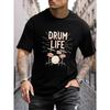 European Sizes Drum Life Drum Life Men's Casual Grew Neck Short Sleeve T-Shirt for Summer