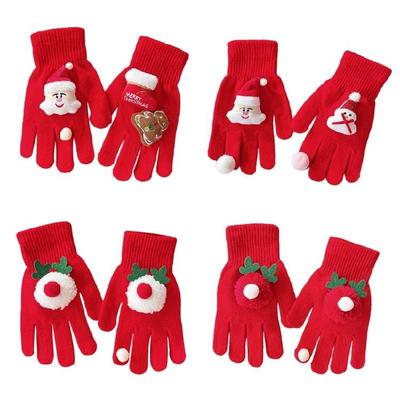 Winter Warm Gloves with Gingerbreadman/Santa/Reindeer Decors Christmas Gloves For Parties Family Gathering Present
