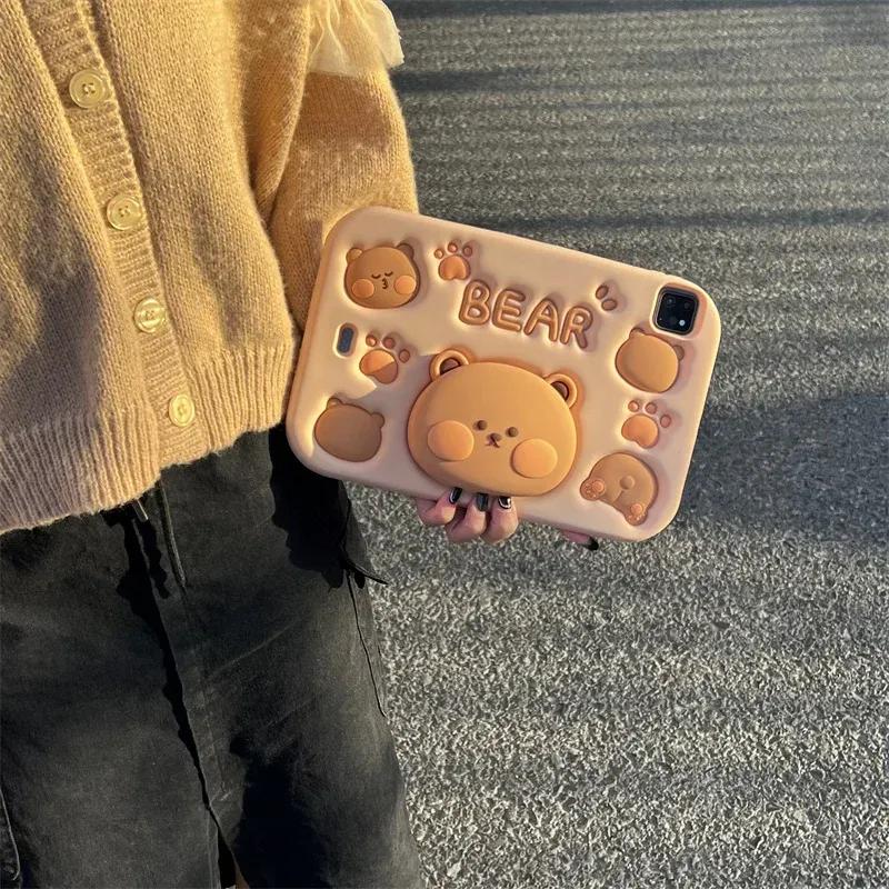 Cute Cartoon bear Case for iPad Pro 11 inch 2022 2021 2020 Silicone Tablet Cover Stand For iPad 9.7 5th 6th 10.2 9th 8th 7th 10 10th ipad mini Funda