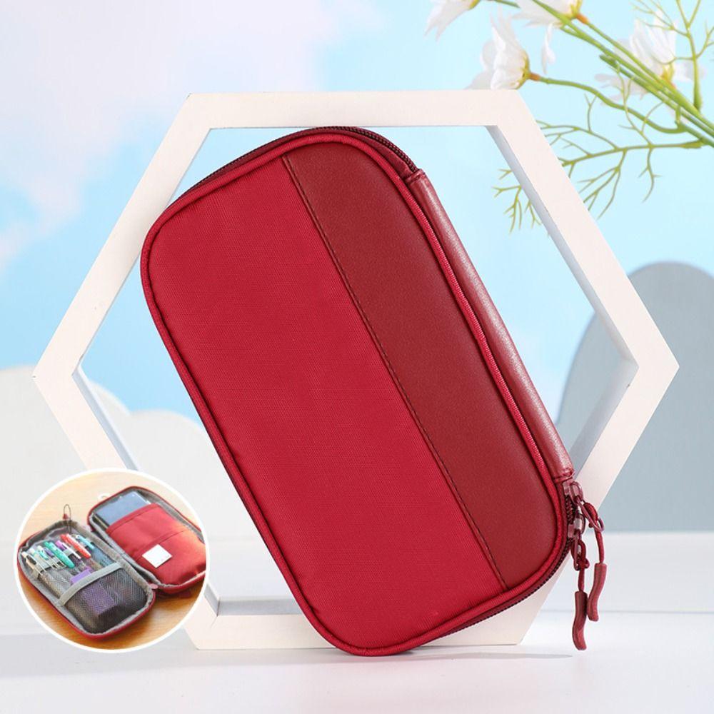 Stationery Organize Multifunctional Pencil Bag Oxford Cloth Desktop Storage Bag  Unisex