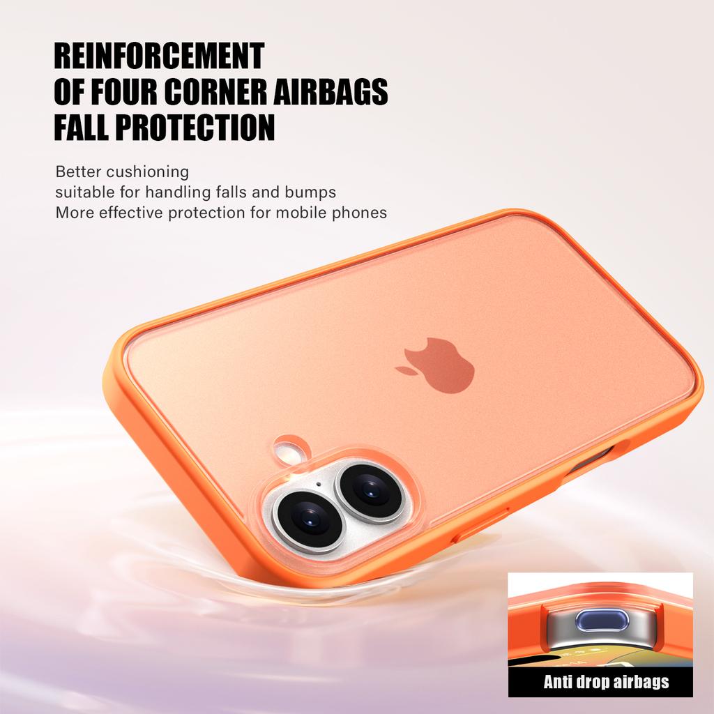For iPhone 17 Case Skin Feel Frosted PC+TPU Protective Phone Cover