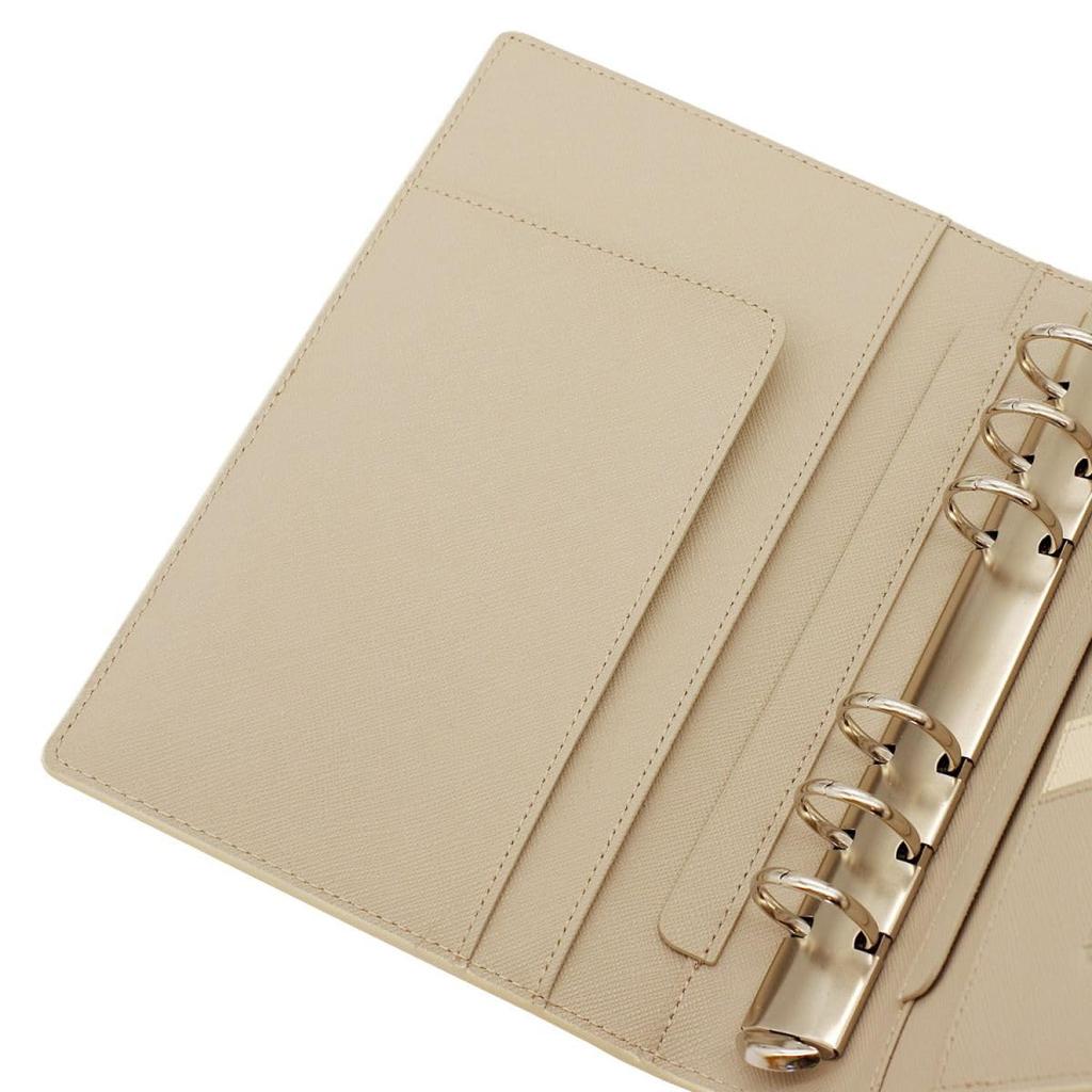 Franklin Planner Bonded Leather Fiber Binder Compact 20mm Beige 65745