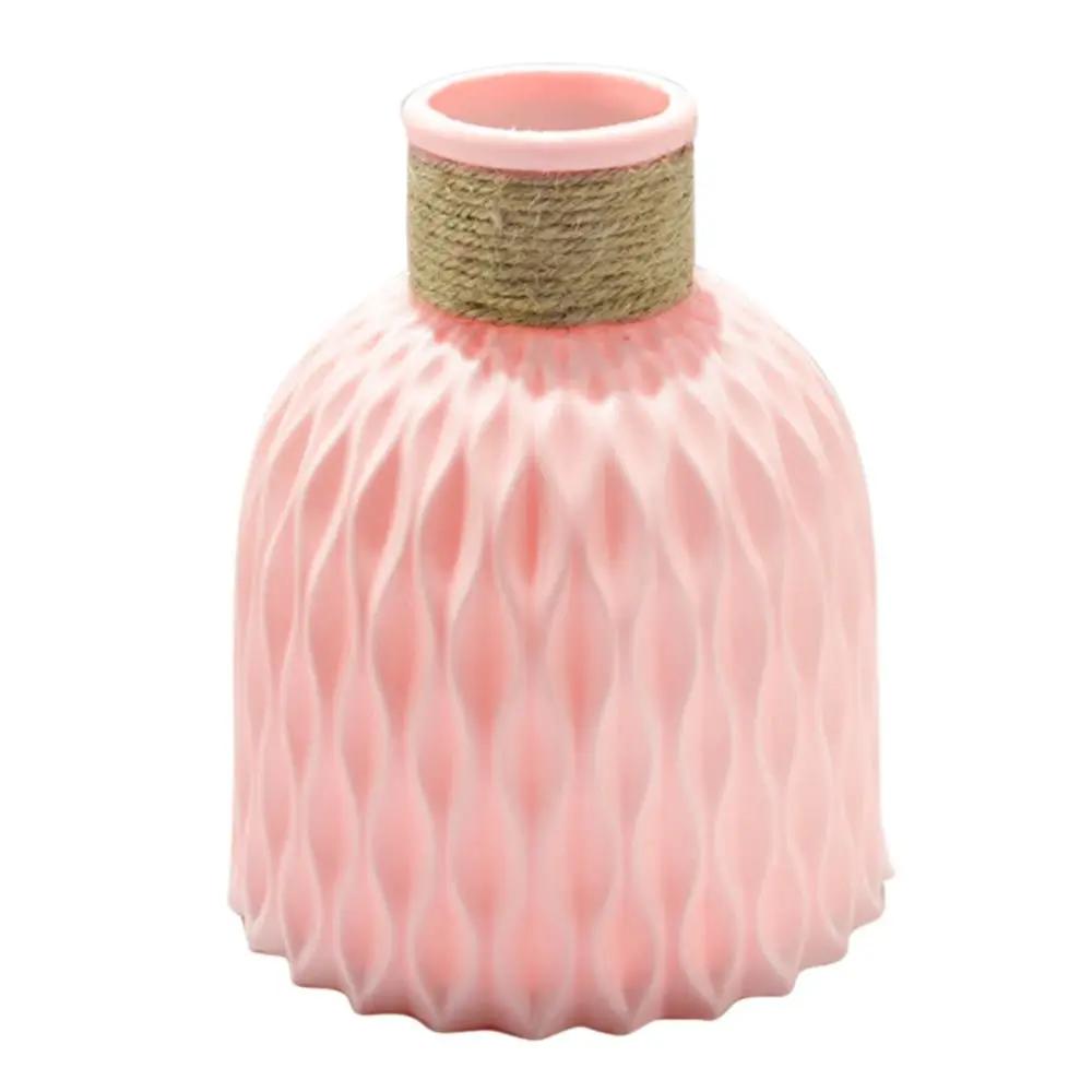 

Современная ваза для цветов, имитация керамического цветочного горшка, пластиковая ваза, цветочная композиция, скандинавское украшение для дома, украшение для гостиной розовый