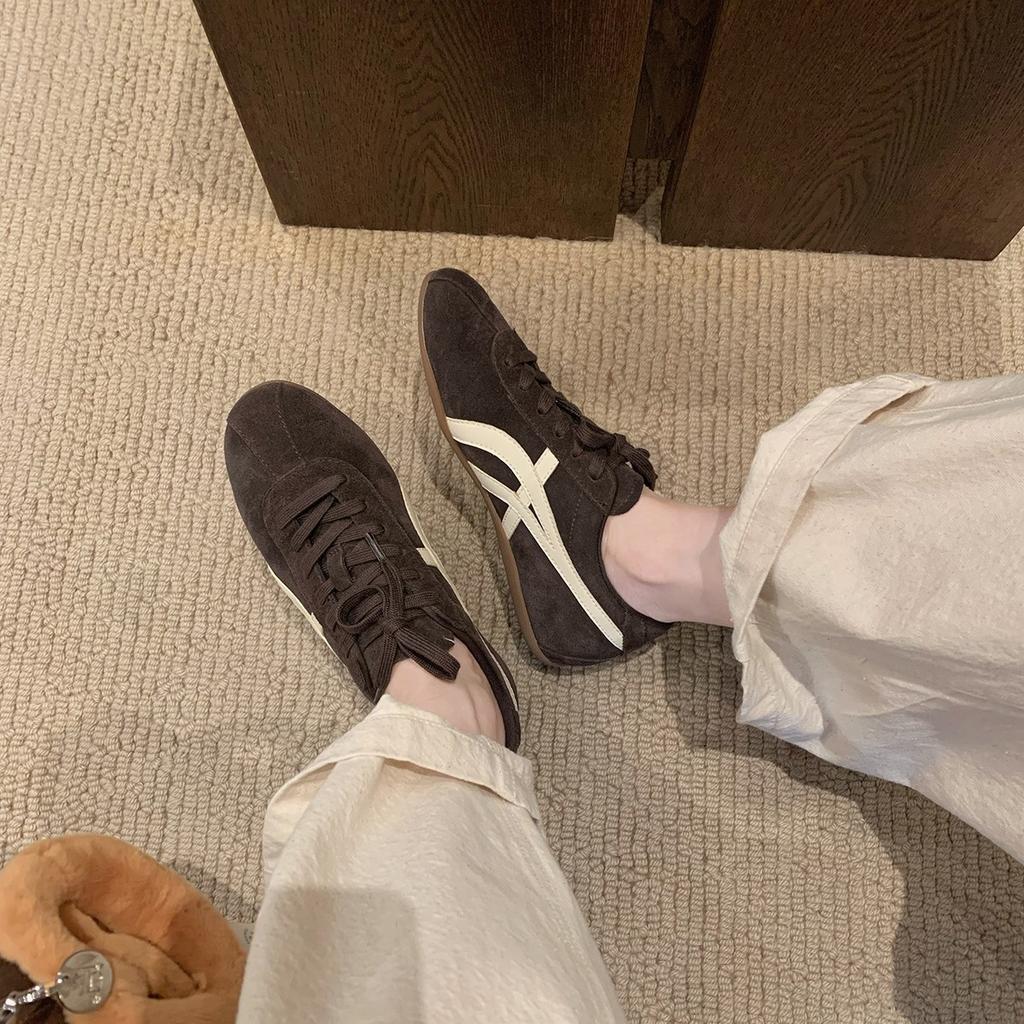 Grape mother studiolee fashionable contrasting color lace-up flat soft baseplate shoes casual Forrest training shoes women's autumn and winter