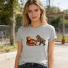 Tee Shirt Round Neck Short Sleeve Monkey Pattern Pullover Tops Loose Fit Casual T-shirt Work Party Vacation Daily Wear