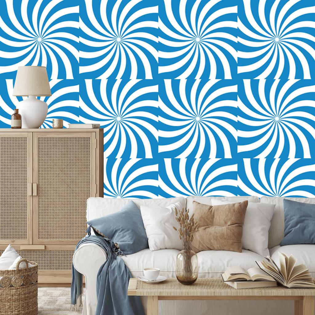 Hippie wallpaper blue background, azure background for living room and bedroom 50x1000