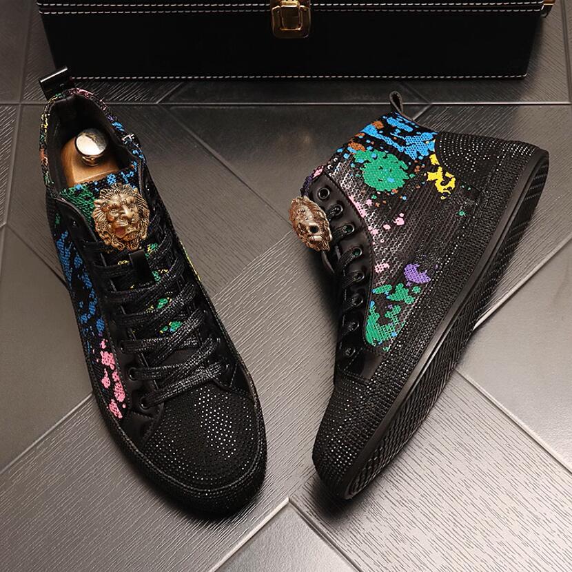 

Европейская станция стразы пайетки обувь новая сеть красная обувь Zapatos Hombre A8 44 чёрный