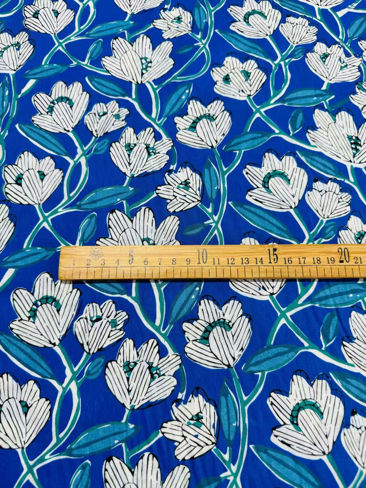 Skin-Friendly Class A Block-Printed Cotton Fabric for Dresses,shirt, Vest