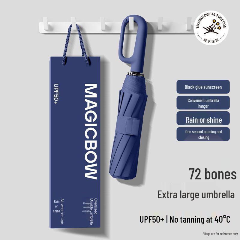 Dual-Use Sunscreen Umbrella: 144-Rib Folding Automatic Umbrella for Men and Women