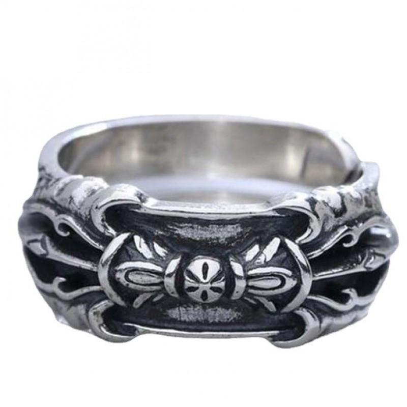 Adjustable Vintage Vajra Ring Men Women Retro Minimalist Open Band Plated Jewelry
