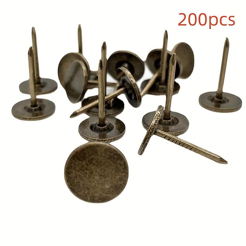 

200-Piece Antique Bronze Soft Pad Nails 11x17mm for Furniture Sofa Wood Door Decorative Nails Wood Box Drum Jewelry