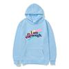 Unisex 'I Am Kenough' Rainbow Print Loose Hooded Sweatshirt - Black
