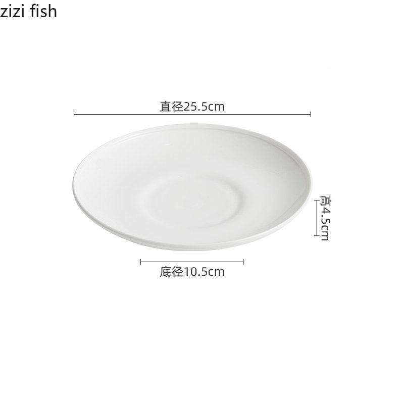 Pure White Ceramic Shallow Plate Restaurant Dessert Plate Serving Plate Steak Salad Plates Molecular Cuisine Creative Tableware