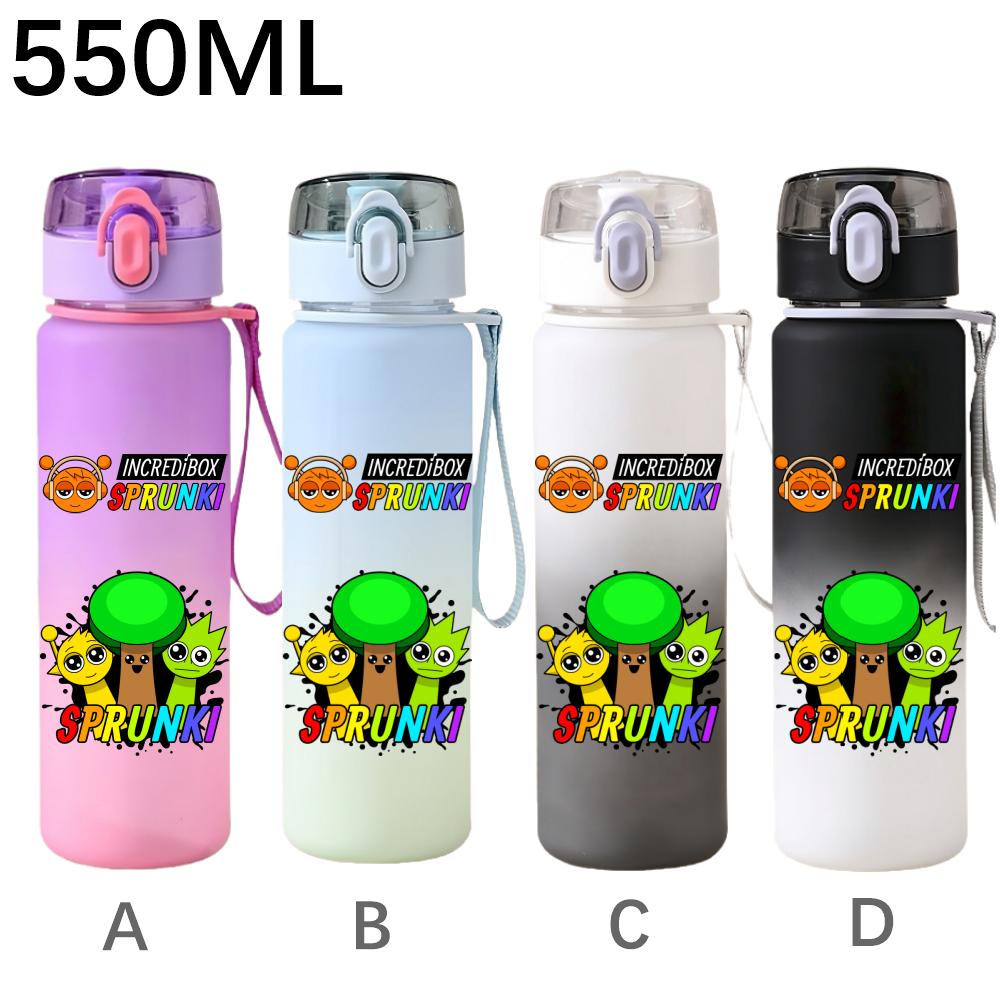 550ml Hra Sprunki Gradientní Sportovní Láhev na Vodu Kreslená Nepropustná Přenosné Lahve na Pití Venku Sport Fitness Pohárek na Vodu