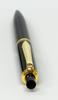 Grained Leather Pencil Case Blue Eraser White and Euro Style Brass Parts Knock Type Mechanical Pencil Set Black Pen-shaped SASLMC46W-NXS-B